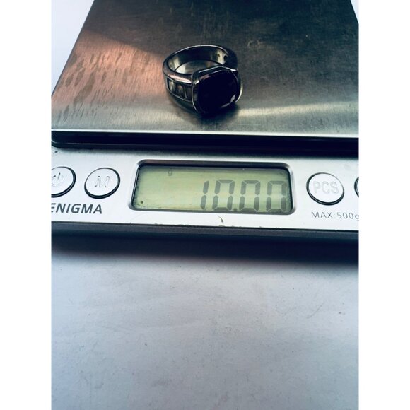 Estate Sterling Silver 925 Amethyst Ring with Cubic Zirconia Accents, Size 7, 10 - Picture 10 of 10